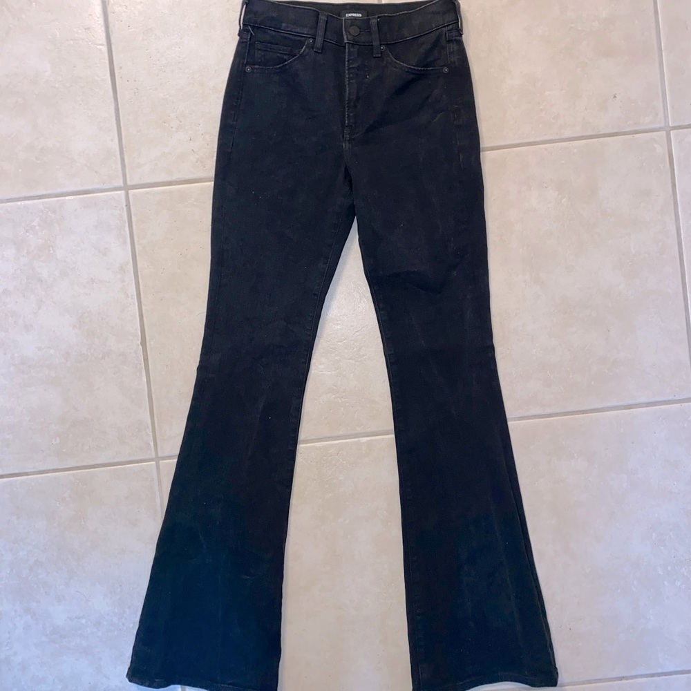Express Black Flared Jeans. NEVER WORN.